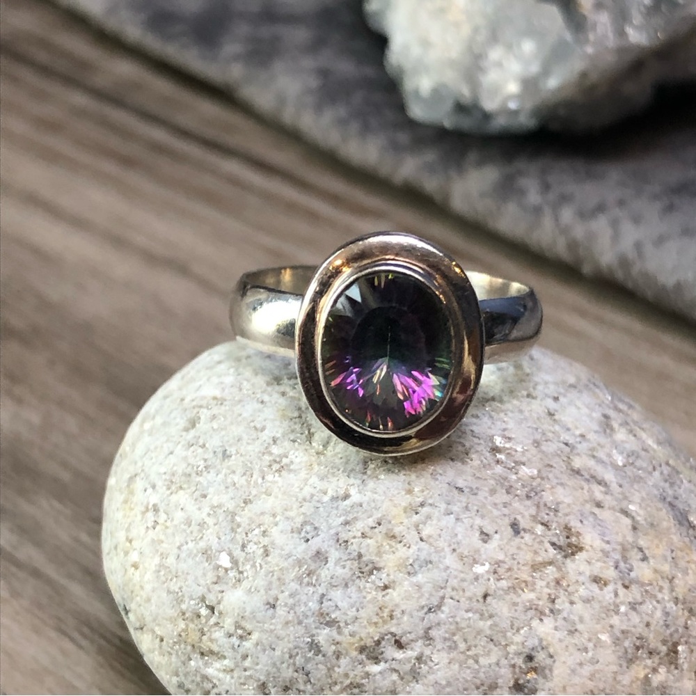 Mystic Topaz Sterling Ring 10